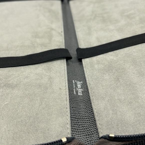 Neiman Marcus Tie Zip Around Long Travel Gray Clutch - Picture 6 of 9